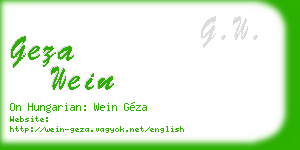 geza wein business card