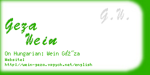 geza wein business card